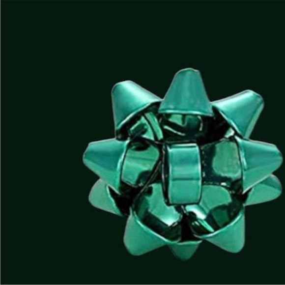 Green Christmas Bow Pierced Post Back Stud Earrings - Picture 6 of 15